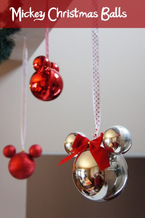 Disney Weihnachtsdeko selber machen-Mickey Mouse Christbaum-Kugel