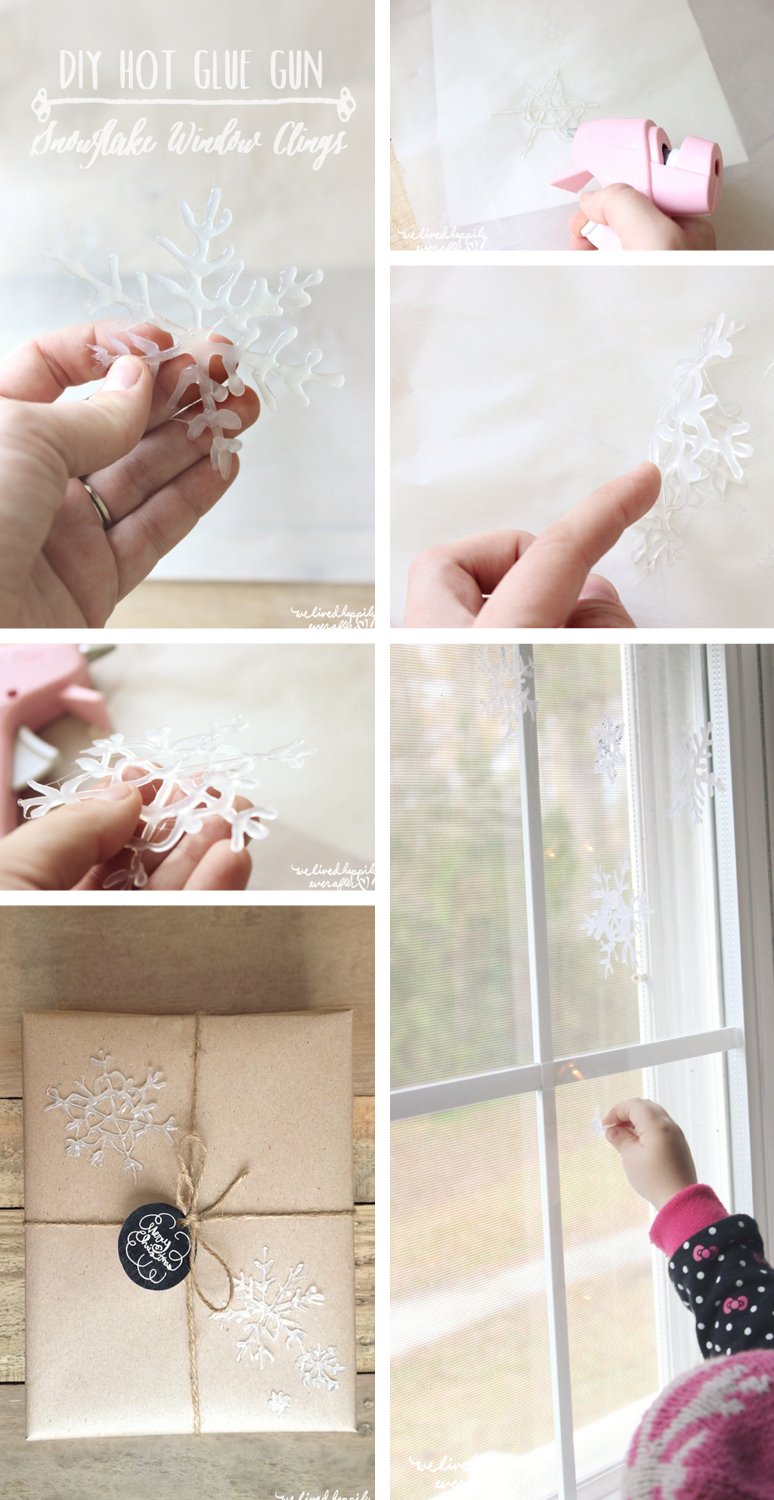 Begrüße Weihnachten mit diesen DIY glänzenden Schneeflocken aus Klebestoff - Pin es für später