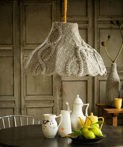 DIY Geschenkideen aus alten Pullovern - Lampenschirm