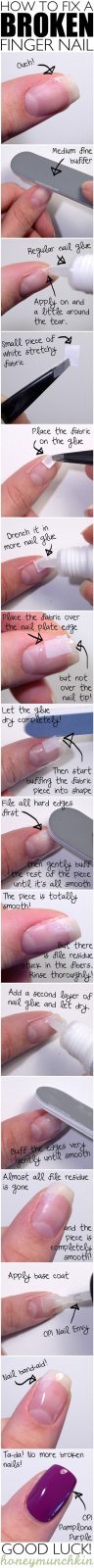 DIY Beauty Ideen - gebrochenen Nagel reparieren
