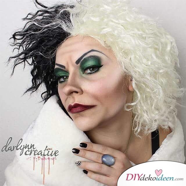 Disney Faschingskostüm-Cruella de Vil Haar und Makeup