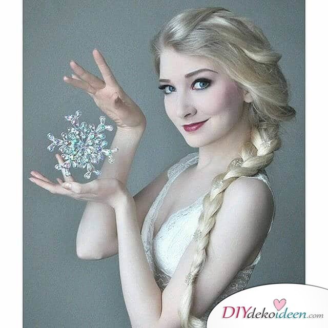 Disney Faschingskostüm-Prinzessin Elsa Haar und Make-up