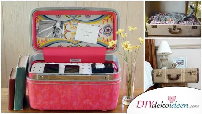 DIY Wohndeko Ideen mit alten Koffern