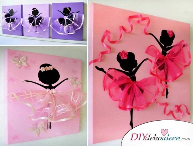 Leinwand Kunst DIY Leinwandbild mit Ballerinas selber machen