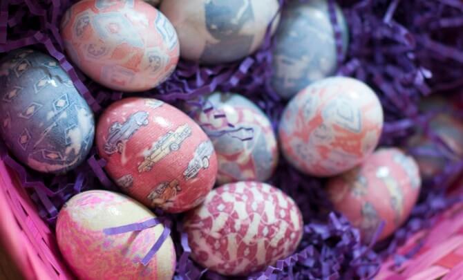 Osterei mit Seide färben - kreative DIY Projekte zu Ostern