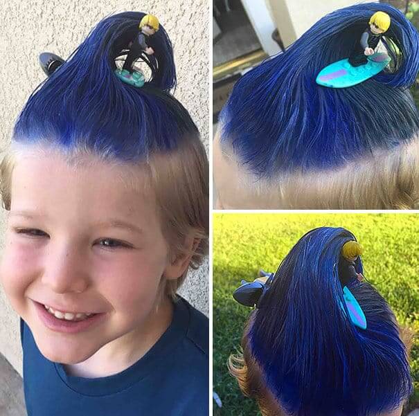 Welle aus Haaren formen - lustige Frisuren für Kinder