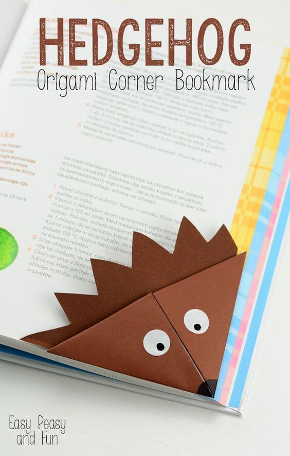 Süßen Igel aus Papier falten - DIY Lesezeichen - Geschenkidee