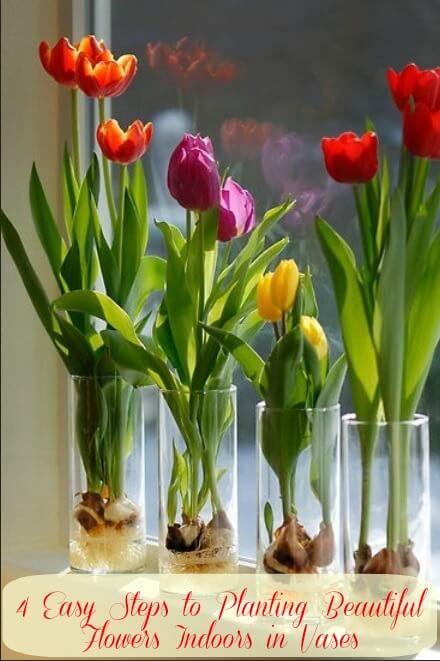 Wohndeko mit Tulpen - Blumen in der Wohnung