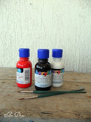 Acrylfarben für den Marienkäfer 