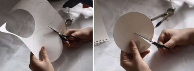 Bastelideen mit leeren Flaschen - Kreisform aus Papier schneiden