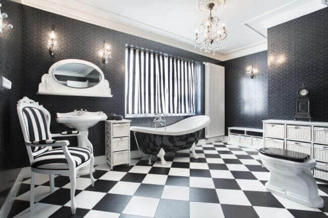 Badezimmer Ideen-DIY Deko selber machen-schwarz-weiß Wohndesign