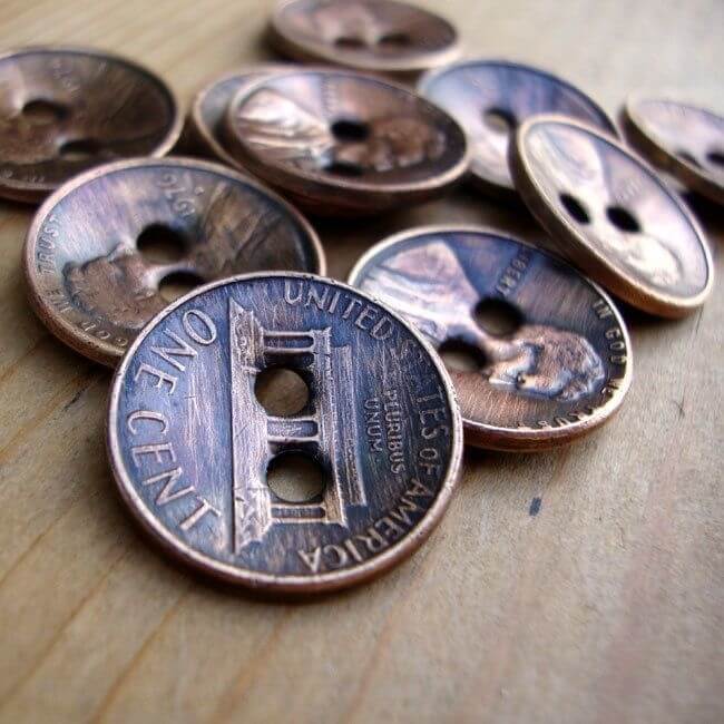 Knöpfe aus Münzen basteln - DIY Bastelideen