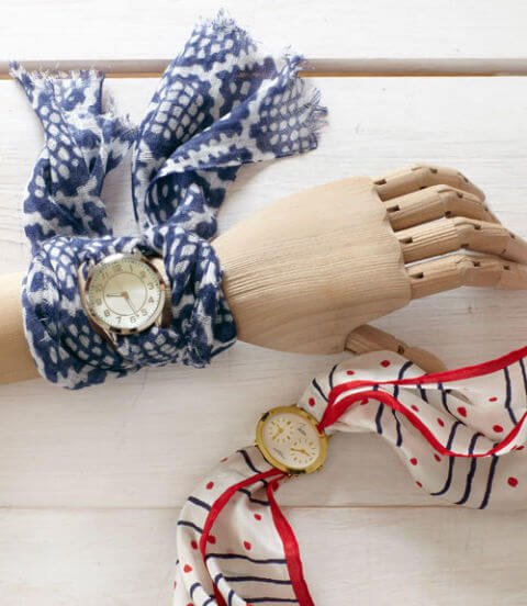 Armbanduhr aus schönen Tüchern basteln - kreative Geschenke 