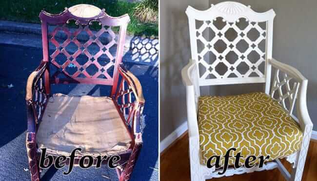 Stuhl mit neuem Polster und neuer Farbe veresehen - Möbel-Deko Ideen