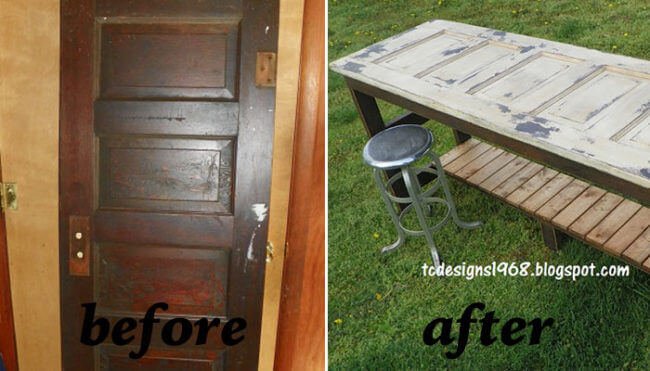 Alte Tür wiederverwenden - Gartentisch selber bauen - DIY Gartenmöbel