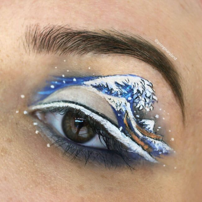 großes Wellen-Makeup - Augenlid kreativ Schminken