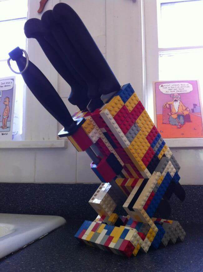 Messerhalter aus Lego basteln - Legosteine kreativ nutzen