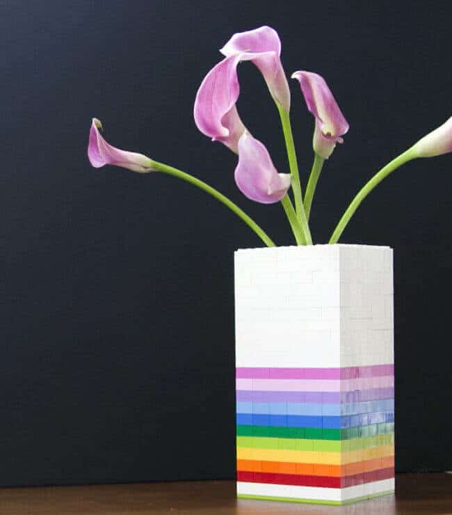 LEGO Bastelideen - DIY Wohndeko mit Legosteinen - Vase selber machen