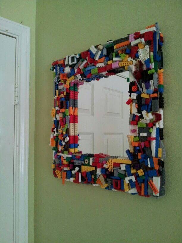 Lego als Wohndeko nutzen - Spiegel mit Legosteinen verschönern