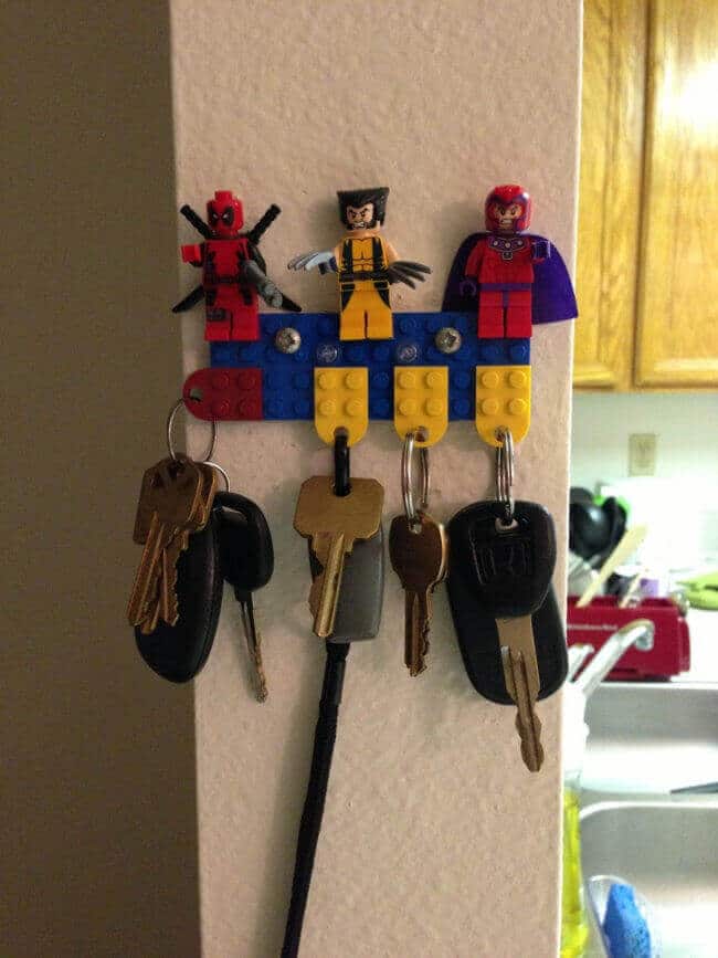 Schlüsselhalter aus Lego basteln - lustige DIY Projekte mit Legosteinen