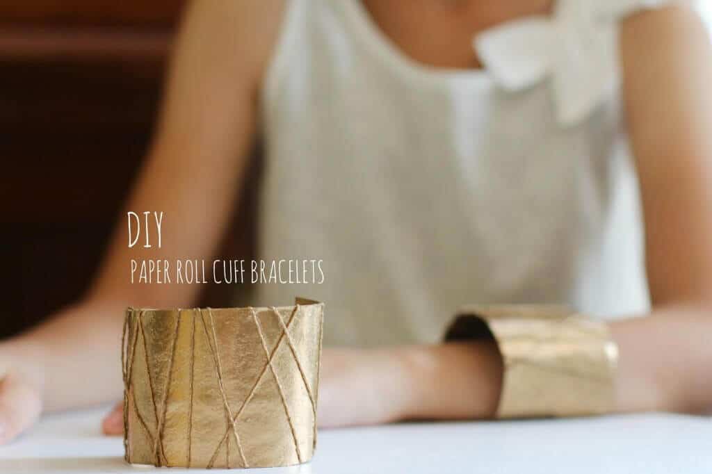 Schmuck aus Papierrollen basteln - DIY Armband Ideen