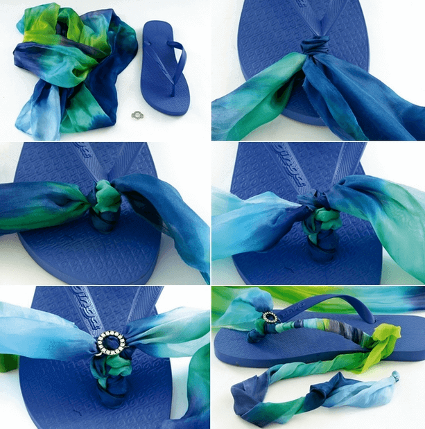 Blaue Flipflops - wunderschöne Sommer-Mode zum Selbermachen