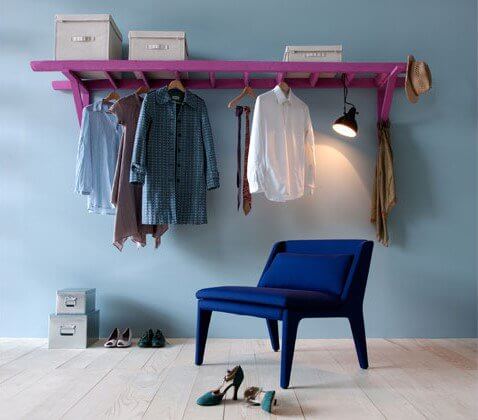 So kannst du am schönsten eine Leiter in dein Interieur einarbeiten - DIY Garderobe
