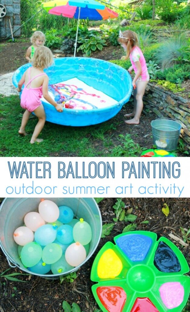 Malen mit Wasserballons -DIY Ideen mit Kleinkindern - Sommerspiele im Garten