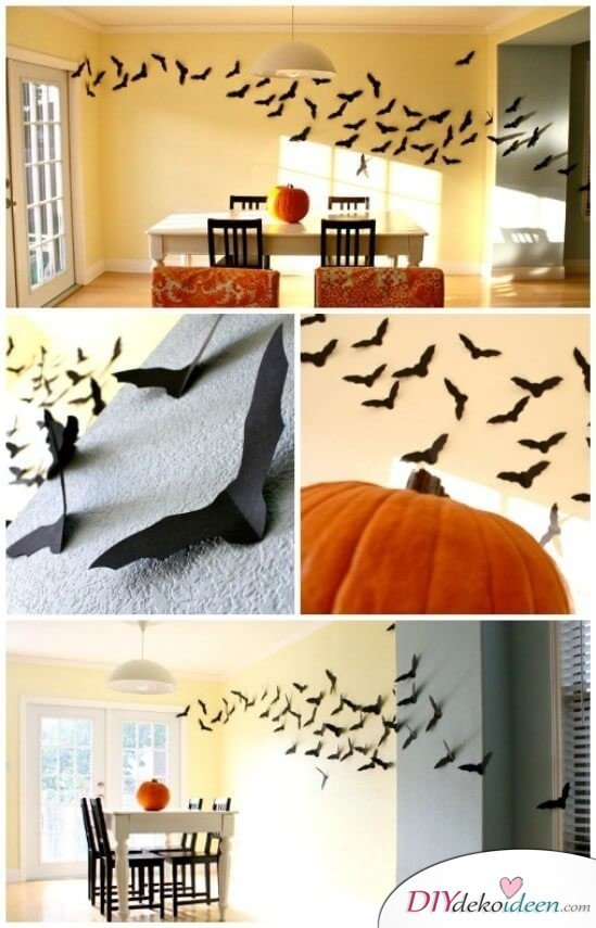 Fledermaus Deko zu Halloween - Wanddeko mit Fledermäusen