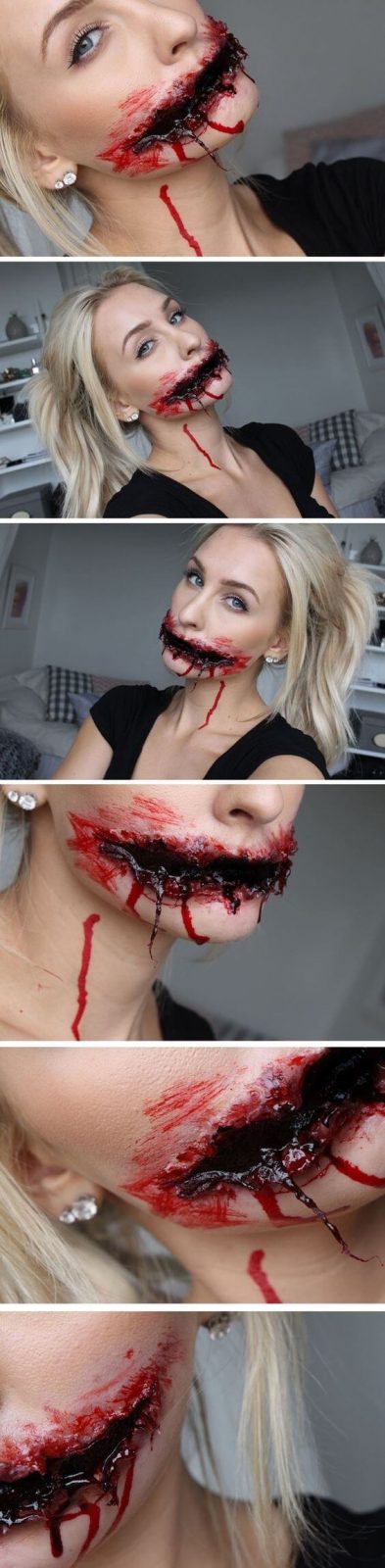 Blutiger Mund Halloween Masken und Makeup-Ideen