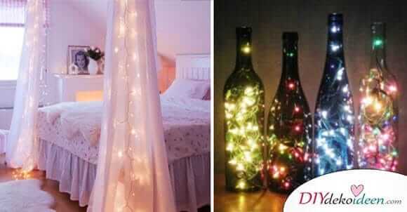 21 tolle DIY Wohndeko-Ideen mit Lichterketten 21 tolle DIY Wohndeko-Ideen mit Lichterketten
