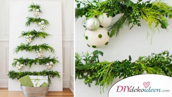 DIY Weihnachtsbaum-Bastelideen, Leinwand Deko zu Weihnachten