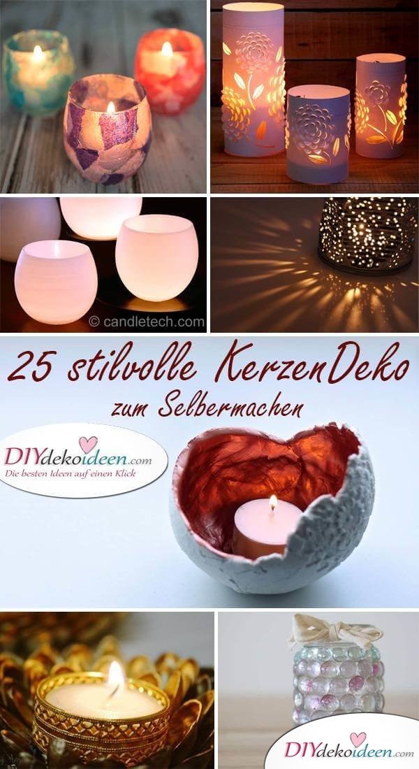 DIY Kerzen selber machen - Dekoration mit Kerzenhalter