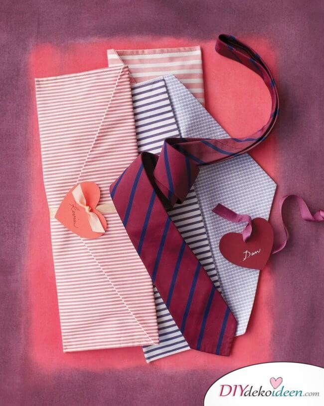 Krawatten-Couvert - DIY Geschenk zum Valentinstag 