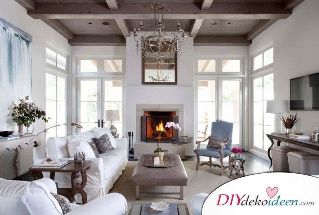Extravagante Wohnzimmer Interieur-Ideen - Klassisches Weiß 