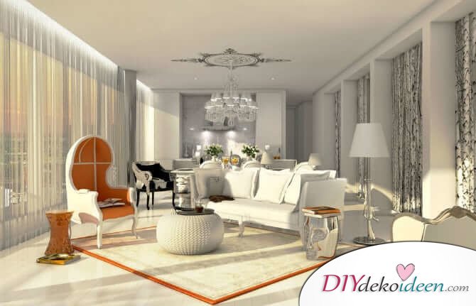 Extravagante Wohnzimmer Interieur-Ideen - Elegantes Mobiliar mit Pepp