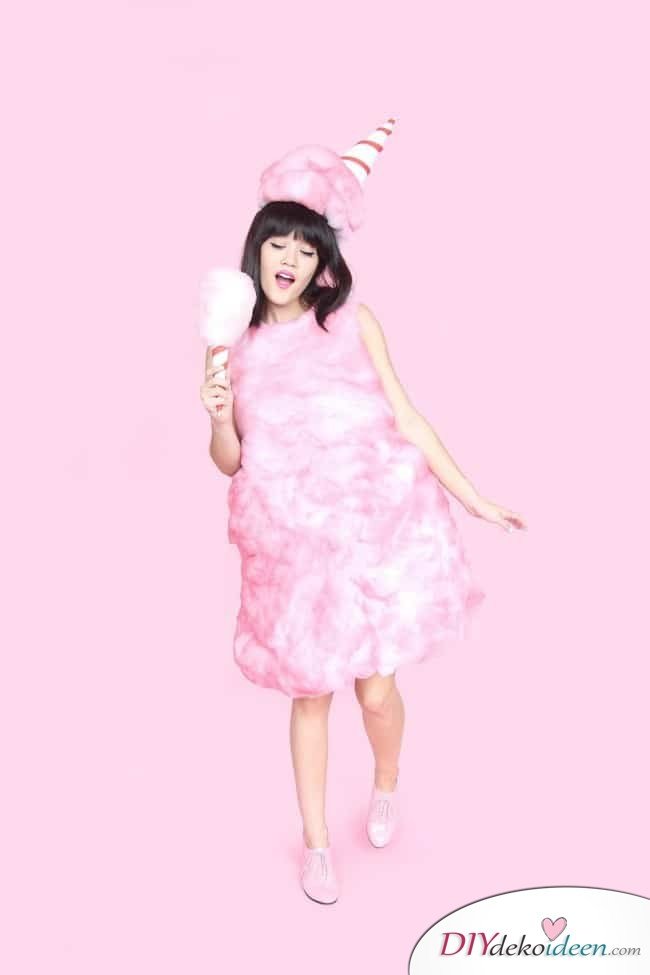 Lustige Kostüme zum Selbermachen - rosane Zuckerwatte