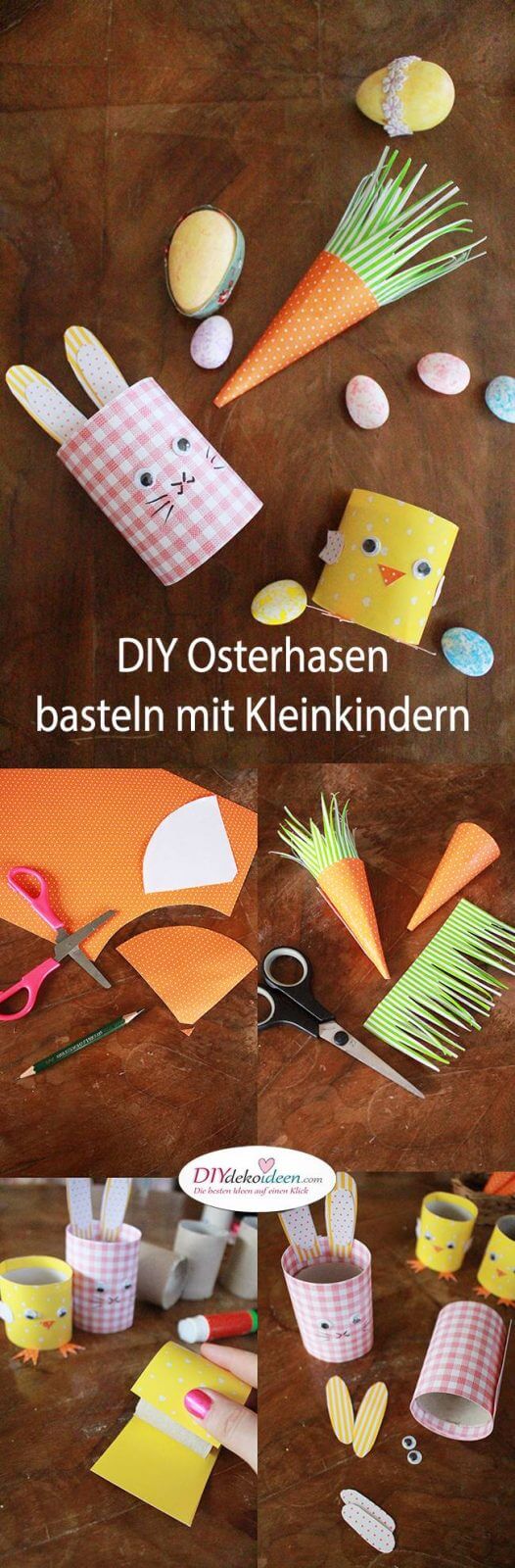 DIY Ideen mit Klopapierrollen - Osterhasen basteln mit Kleinkindern DIY Ideen mit Klopapierrollen - Osterhasen basteln mit Kleinkindern