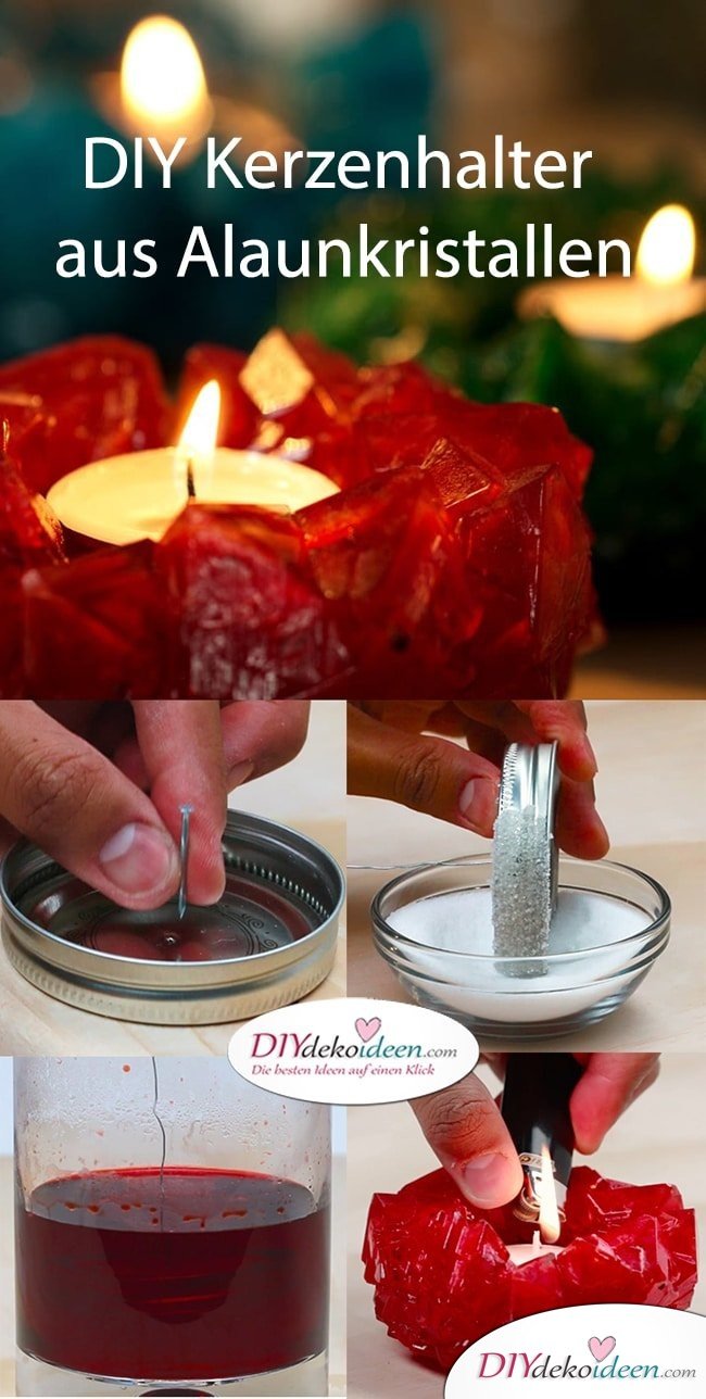 DIY Alaunkristalle - Diese eleganten Kerzenhalter aus Kristallen bringen Licht und Wärme in jedes Heim