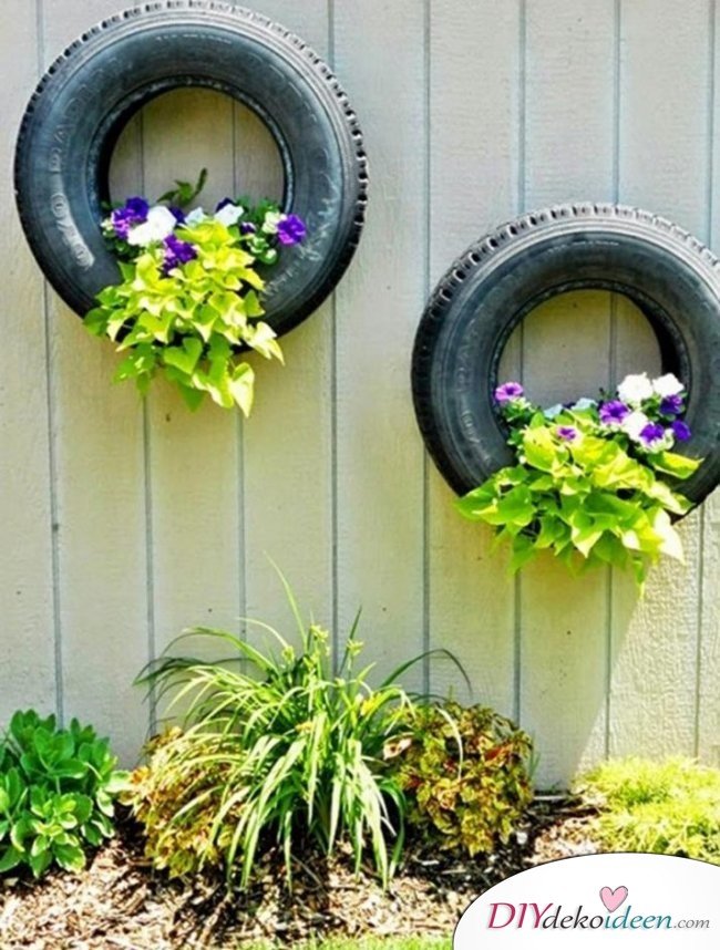 Dekorieren mit Reifen – Gartendeko selber machen 