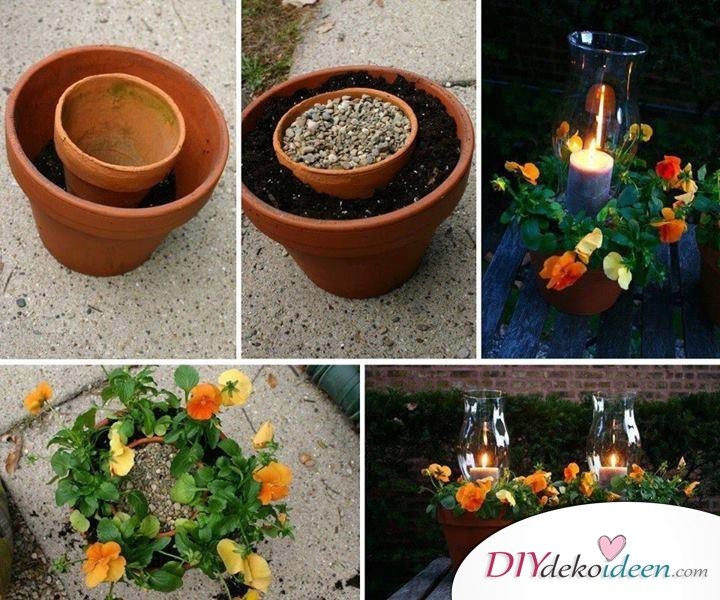 DIY Garten Dekoideen - DIY Kerzenlichter 
