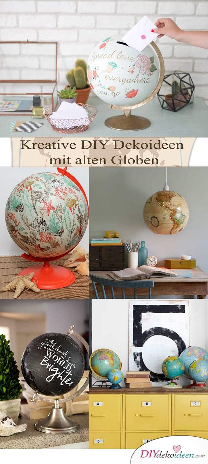 DIY Dekoideen mit Globen - Deko selber machen 