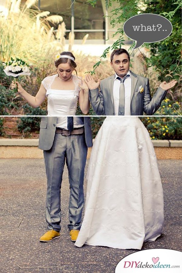  Witzige Hochzeitsfotos - Fotoideen für Braut und Bräutigam 