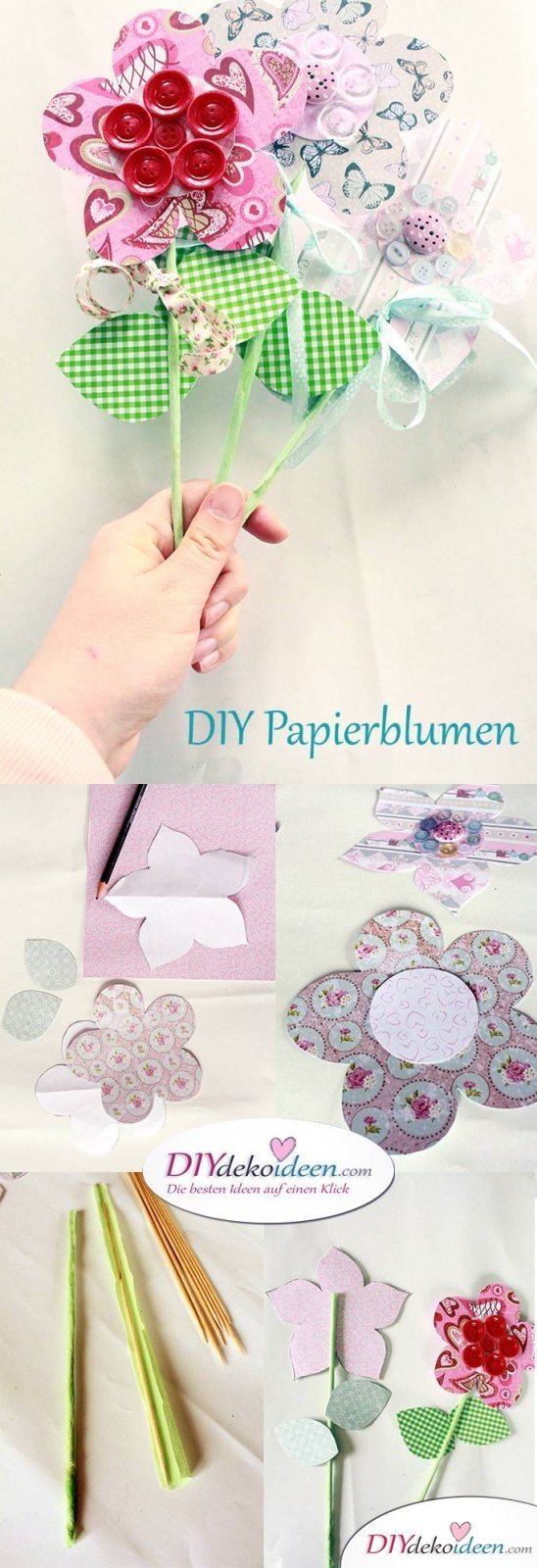 DIY Papierblumn zum Muttertag