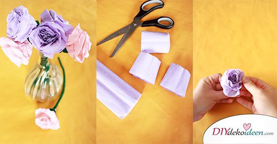 Spielerisch Rosen basteln mit Krepppapier – DIY Bastelideen für Kinder Spielerisch Rosen basteln mit Krepppapier – DIY Bastelideen für Kinder