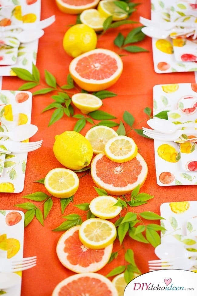 Tischdeko mit Zitronen - DIY Sommertisch Deko