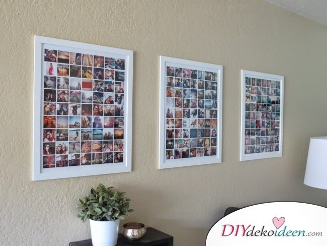30+ Fotowände und Fotocollagen Ideen - mit Fotos dekorieren 