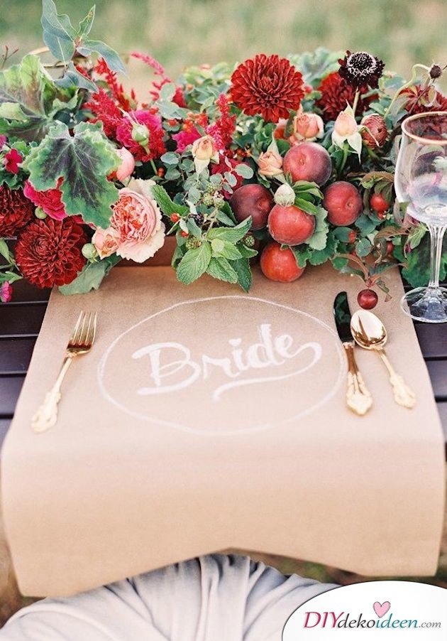 Obst Deko zur Hochzeit – Tischdeko Blumenschmuck 