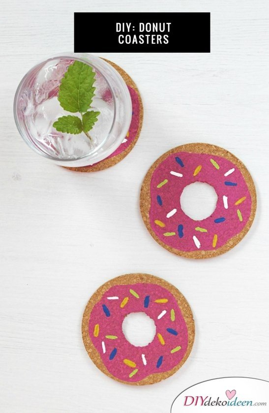 30 Sommerparty Deko Ideen - DIY Donut Untersetzer 