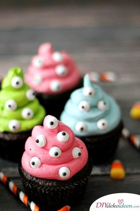 Halloween Snack Rezepte - Monster-Cupcakes